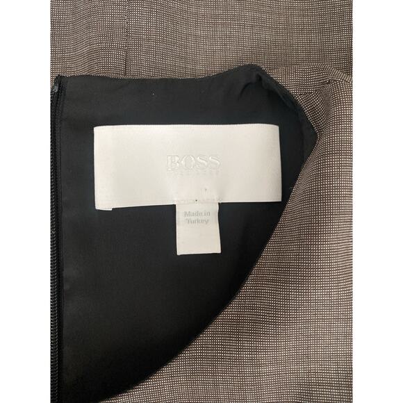 BOSS Hugo Boss Damaren Wool Sheath Dress Terra Melange Short Sleeve Work 10 US M - Picture 6 of 8